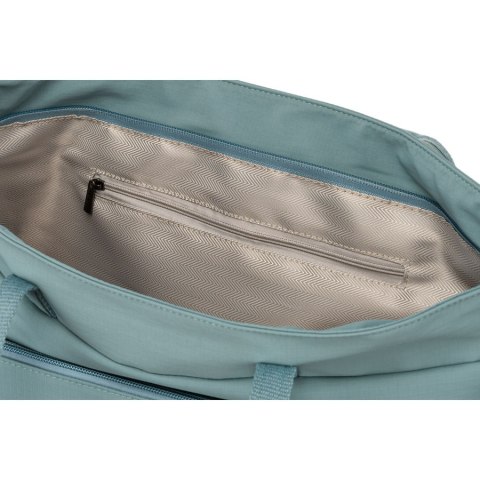 Niebieska, jednokomorowa shopperka damska z poliestru z kieszenią na froncie - Peterson