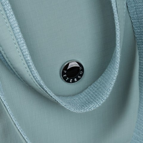 Shopperka damska z poliestru w niebieskim kolorze zawieszona na wygodnych uchwytach - Peterson