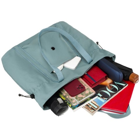 Shopperka damska z poliestru w niebieskim kolorze zawieszona na wygodnych uchwytach - Peterson