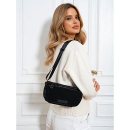 Czarna, nylonowa listonoszka damska z kieszonką zewnętrzną - Peterson