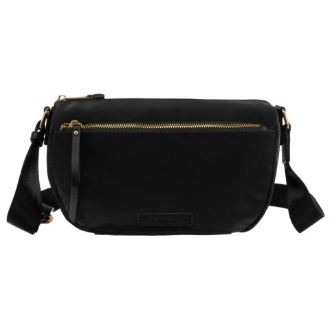 Czarna, nylonowa torebka z paskiem na ramię - Peterson