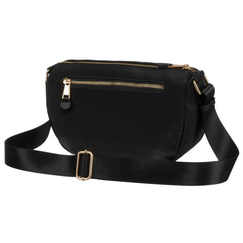 Czarna, nylonowa torebka z paskiem na ramię - Peterson