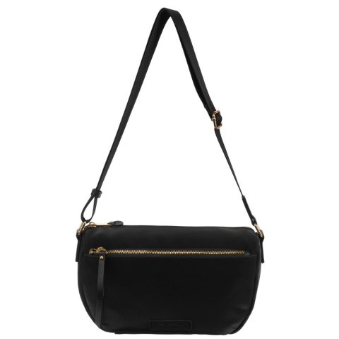 Czarna, nylonowa torebka z paskiem na ramię - Peterson