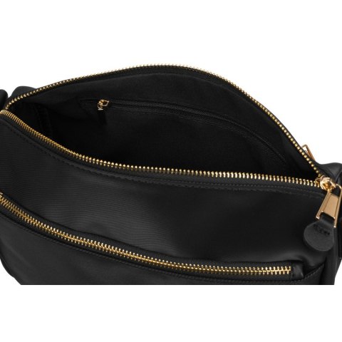 Czarna, nylonowa torebka z paskiem na ramię - Peterson