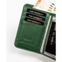Elegancki, zielony portfel damski ze skóry naturalnej wyposażony w system RFID - Peterson Elegancki, zielony portfel damski ze skóry naturalnej wyposażony w system RFID - Peterson