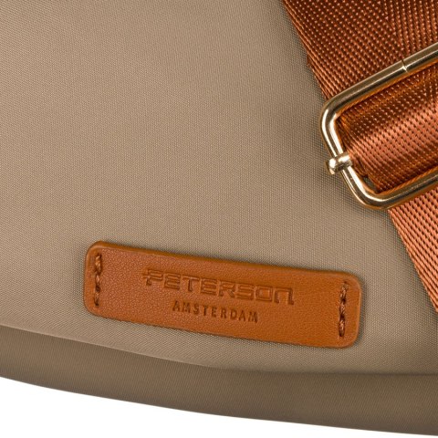 Listonoszka damska w odcieniu khaki z kieszonką zewnętrzną wykonana z nylonu - Peterson