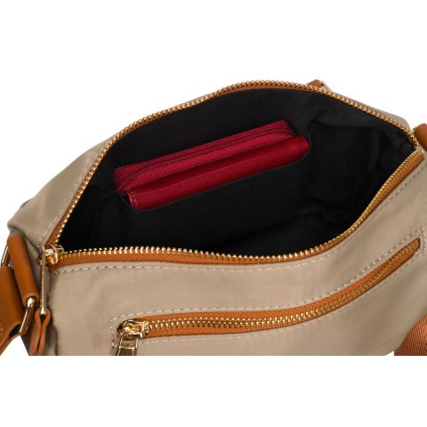 Listonoszka damska w odcieniu khaki z kieszonką zewnętrzną wykonana z nylonu - Peterson