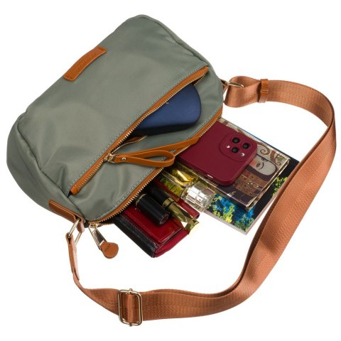 Listonoszka damska z nylonu w zielono-brązowym kolorze - Peterson