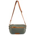 Nylonowa listonoszka damska w zielono-brązowym kolorze zawieszona na regulowanym pasku - Peterson