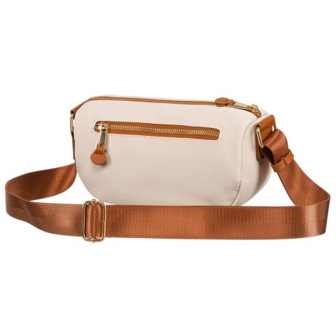 Nylonowa torebka damska w brązowo-beżowym kolorze - Peterson