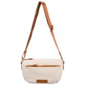 Nylonowa torebka damska w brązowo-beżowym kolorze - Peterson