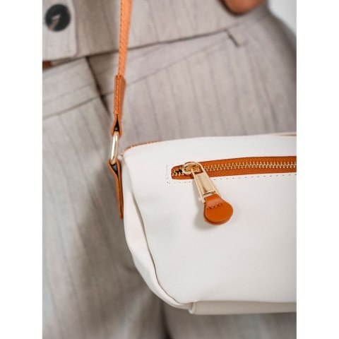 Nylonowa torebka damska w brązowo-beżowym kolorze - Peterson