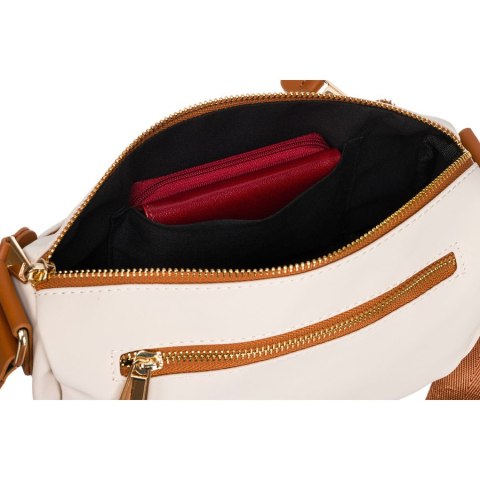 Nylonowa torebka damska w brązowo-beżowym kolorze - Peterson