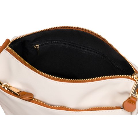 Nylonowa torebka damska w brązowo-beżowym kolorze - Peterson