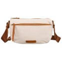 Nylonowa torebka w brązowo-beżowym kolorze z paskiem na ramię - Peterson