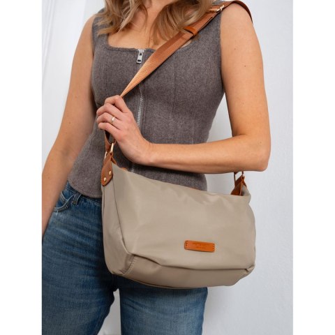 Listonoszka miejska w kolorach khaki i brązowym zawieszona na regulowanym pasku - Peterson