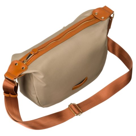 Listonoszka miejska w kolorach khaki i brązowym zawieszona na regulowanym pasku - Peterson