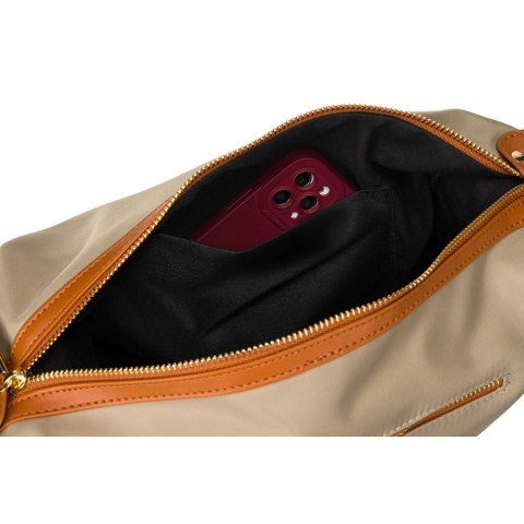 Listonoszka miejska w kolorach khaki i brązowym zawieszona na regulowanym pasku - Peterson