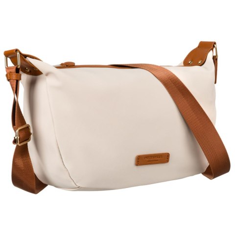 Nylonowa, niewielka torebka damska w brązowo-beżowym kolorze - Peterson