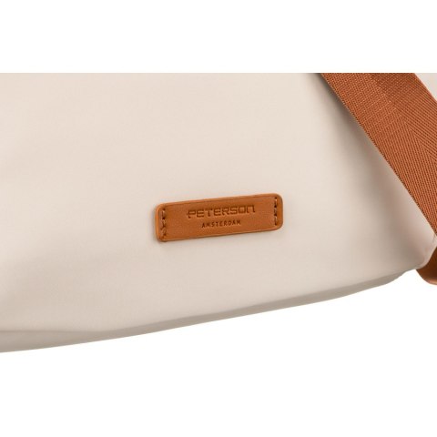 Nylonowa, niewielka torebka damska w brązowo-beżowym kolorze - Peterson