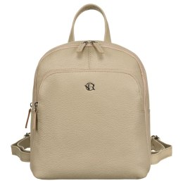 Skórzany, miejski plecak damski w beżowym kolorze - Rovicky