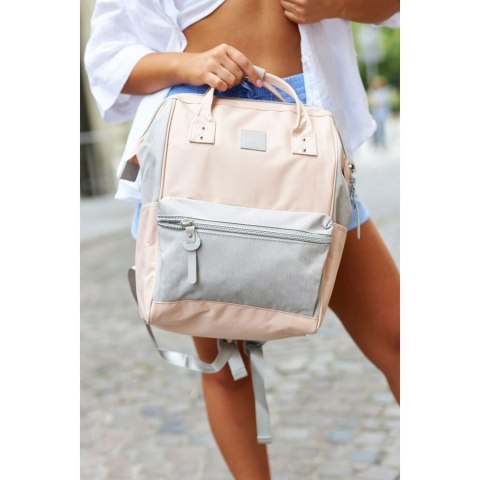 Szaro-różowy plecak z miejscem na laptopa - Himawari