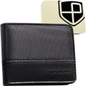 Modny portfel męski w czarnym kolorze z systemem RFID - Peterson Modny portfel męski w czarnym kolorze z systemem RFID - Peterson