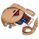 Miejska, beżowa listonoszka damska ze skóry ekologicznej w komplecie dwa paski na ramię crossbody Peterson Miejska, beżowa listonoszka damska ze skóry ekologicznej w komplecie dwa paski na ramię crossbody Peterson