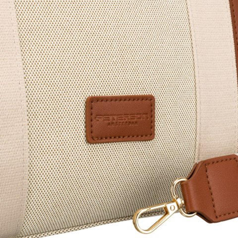 Modna shopperka damska w brązowo-beżowym kolorze z regulowanym paskiem w zestawie - Peterson