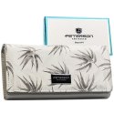 Elegancki, biały portfel damski ze skóry ekologicznej i naturalnej z systemem RFID - Peterson Elegancki, biały portfel damski ze skóry ekologicznej i naturalnej z systemem RFID - Peterson