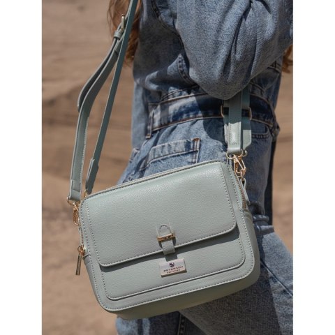 Modna listonoszka damska w zielonym kolorze wykonana ze skóry ekologicznej - Peterson