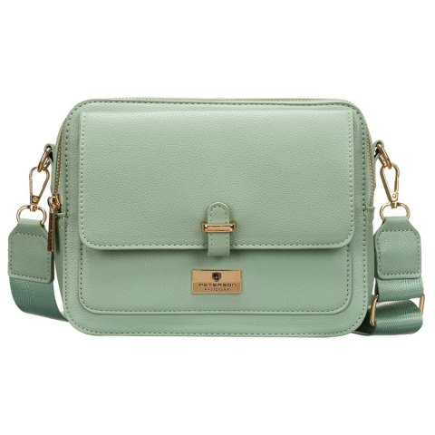 Modna listonoszka damska w zielonym kolorze wykonana ze skóry ekologicznej - Peterson