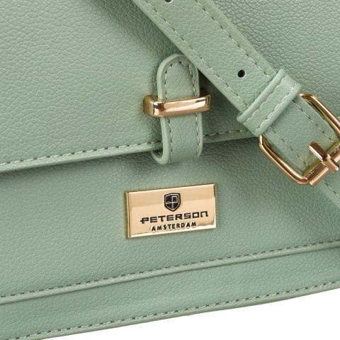 Modna listonoszka damska w zielonym kolorze wykonana ze skóry ekologicznej - Peterson