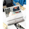 Wielokolorowy portfel damski z systemem RFID zamykany na zatrzask - Peterson Wielokolorowy portfel damski z systemem RFID zamykany na zatrzask - Peterson