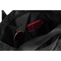 Czarny shopper damski z poliestru zawieszony na wygodnych uchwytach - Rovicky Czarny shopper damski z poliestru zawieszony na wygodnych uchwytach - Rovicky