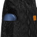 Czarny shopper damski z poliestru zawieszony na wygodnych uchwytach - Rovicky Czarny shopper damski z poliestru zawieszony na wygodnych uchwytach - Rovicky