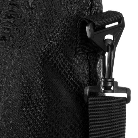 Duży shopper damski z poliestru w czarnym kolorze pokryty zwierzęcym wzorem - Rovicky