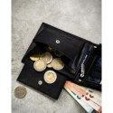 Duży, skórzany portfel męski w czarnym kolorze bez zapięcia zewnętrznego - Peterson Duży, skórzany portfel męski w czarnym kolorze bez zapięcia zewnętrznego - Peterson