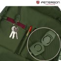 Zielony plecak podróżny z miejscem na laptopa i portem USB - Peterson