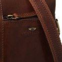 Elegancka listonoszka męska ze skóry naturalnej w brązowym kolorze - Peterson Elegancka listonoszka męska ze skóry naturalnej w brązowym kolorze - Peterson
