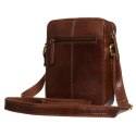 Elegancka listonoszka męska ze skóry naturalnej w brązowym kolorze - Peterson Elegancka listonoszka męska ze skóry naturalnej w brązowym kolorze - Peterson