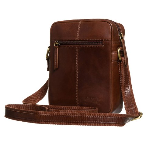 Elegancka listonoszka męska ze skóry naturalnej w brązowym kolorze - Peterson Elegancka listonoszka męska ze skóry naturalnej w brązowym kolorze - Peterson