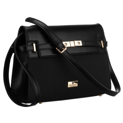 Czarna listonoszka damska wyposażona w nóżki ochronne - Peterson