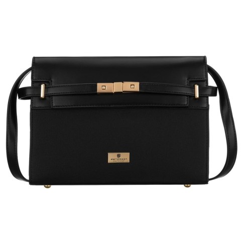 Czarna listonoszka damska wyposażona w nóżki ochronne - Peterson