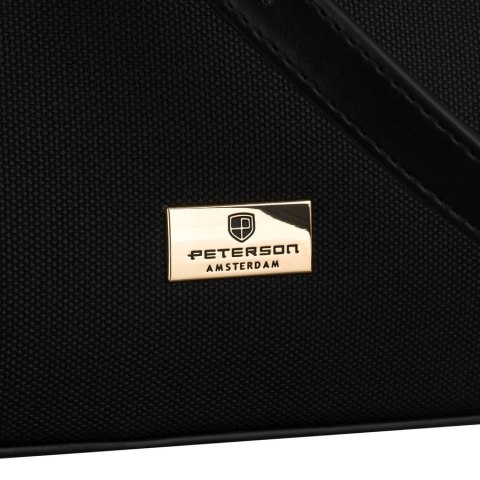 Czarna listonoszka damska wyposażona w nóżki ochronne - Peterson