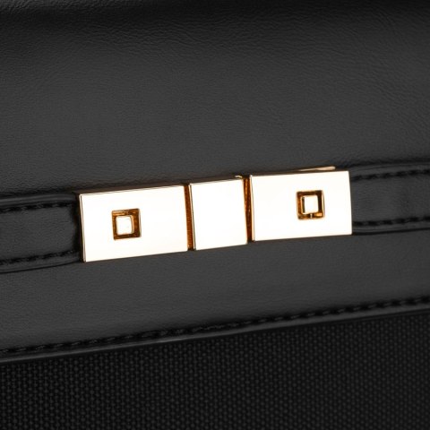 Czarna listonoszka damska wyposażona w nóżki ochronne - Peterson