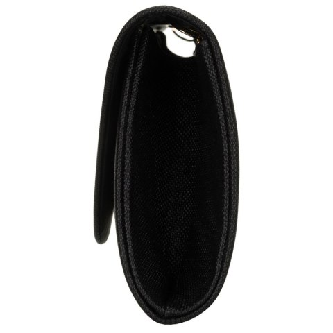 Brokatowa kopertówka damska wykonana z tkaniny syntetycznej w czarnym kolorze - Rovicky