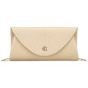 Złota, brokatowa kopertówka damska wykonana z tkaniny syntetycznej - Rovicky