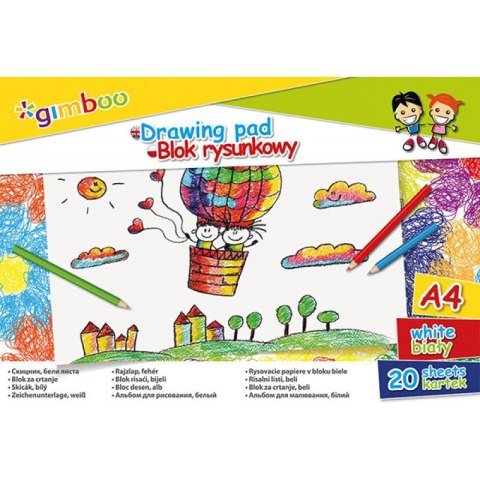 BLOK RYSUNKOWY GIMBOO A4/20K BIAŁY