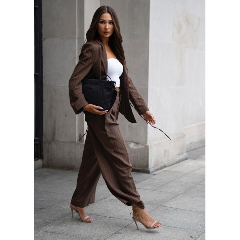 Czarna, duża shopperka damska z nylonu, mieszcząca format A4 i zamykana klipsem magnetycznym - Peterson